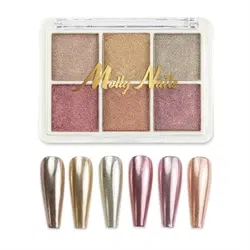 Mirror Powder Pigmenter 6 stk, Molly Nails